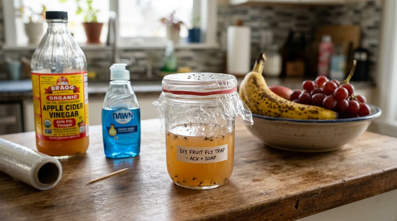 DIY Apple Cider Vinegar Fruit Fly Trap