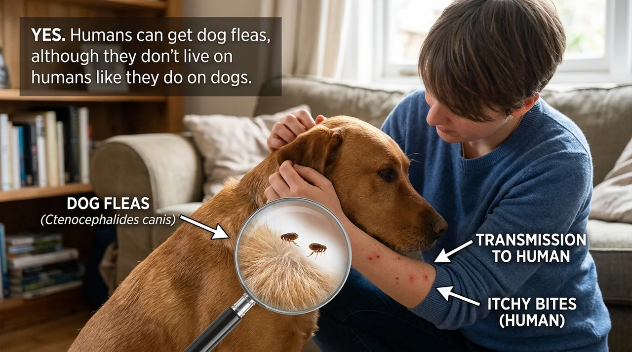 Can human get fleas from dogs? Can human get fleas from dogs?
