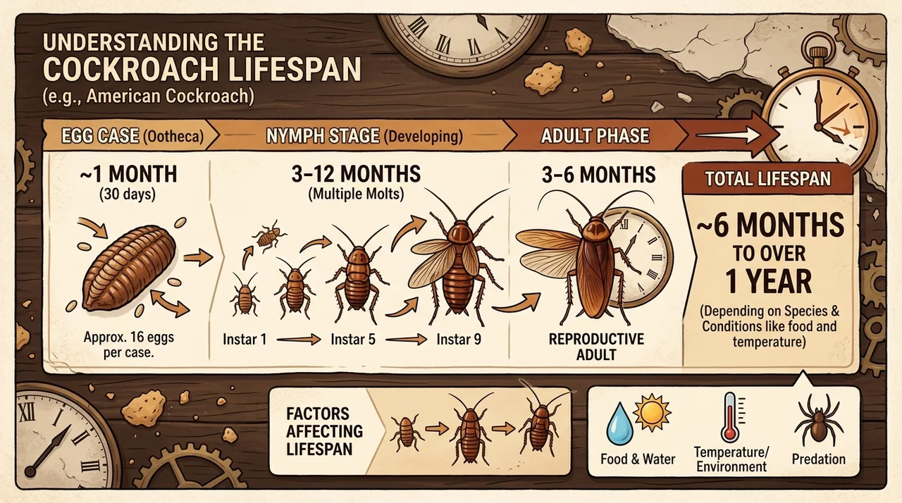 How long can a cockroach live? How long can a cockroach live?