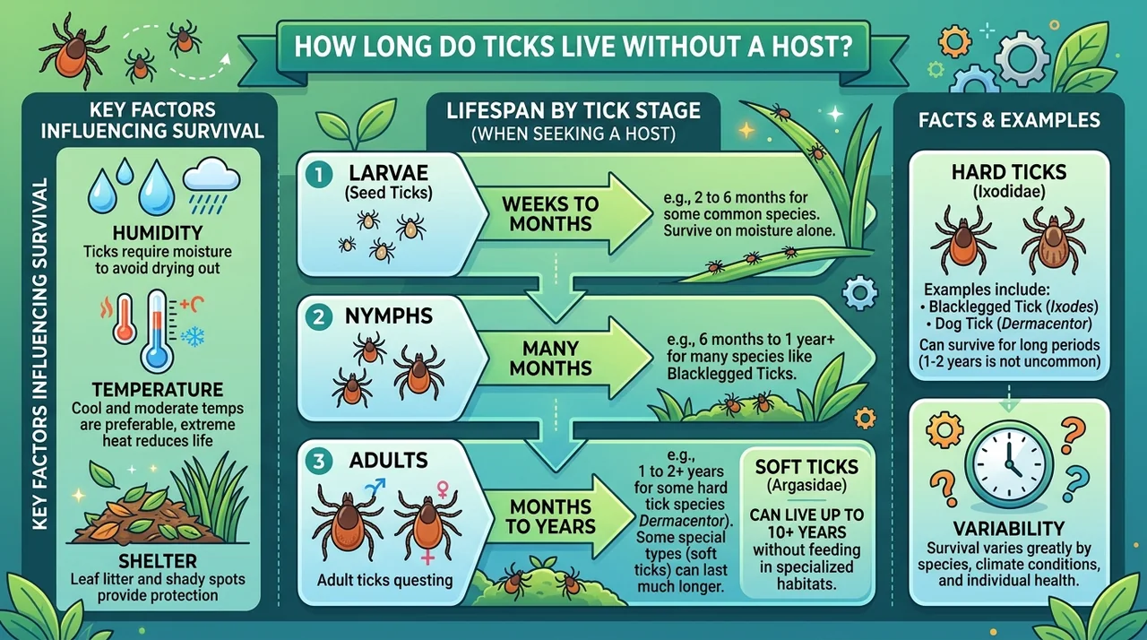 How long do ticks live without a host? How long do ticks live without a host?