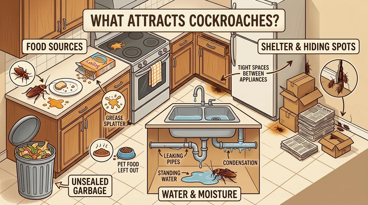 What attracts cockroach? What attracts cockroach?