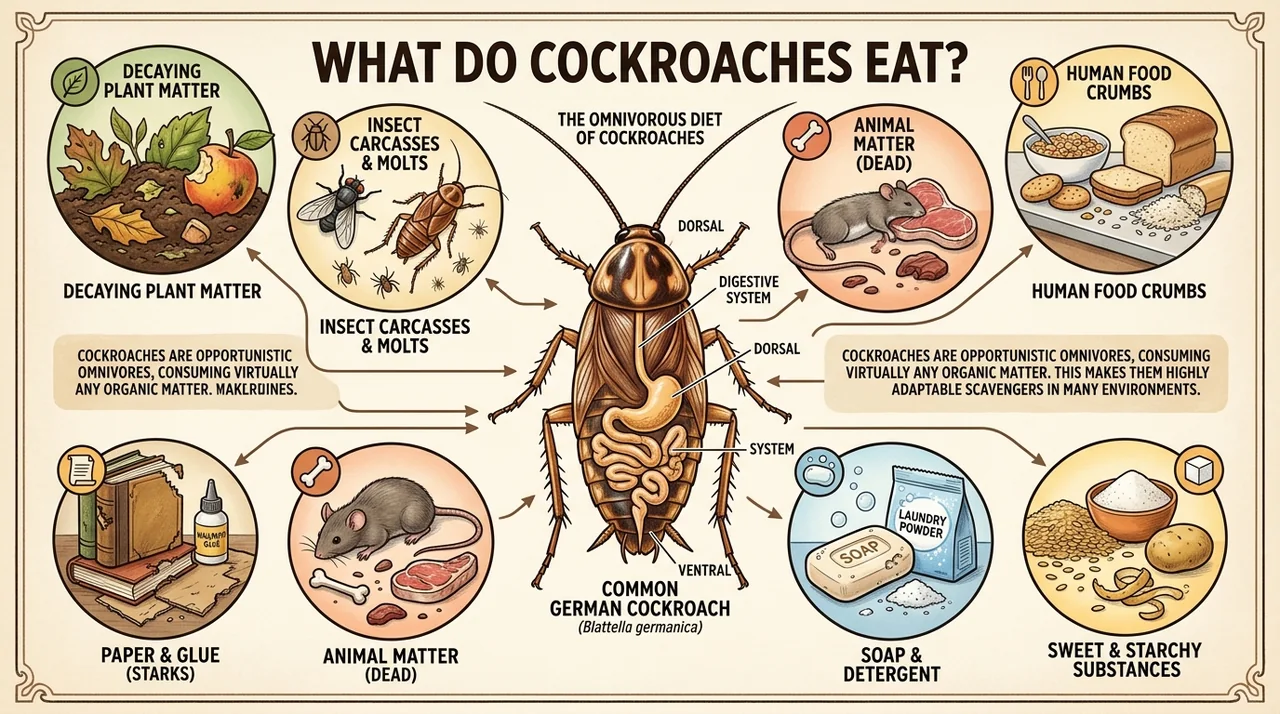 What do cockroach eat? What do cockroach eat?