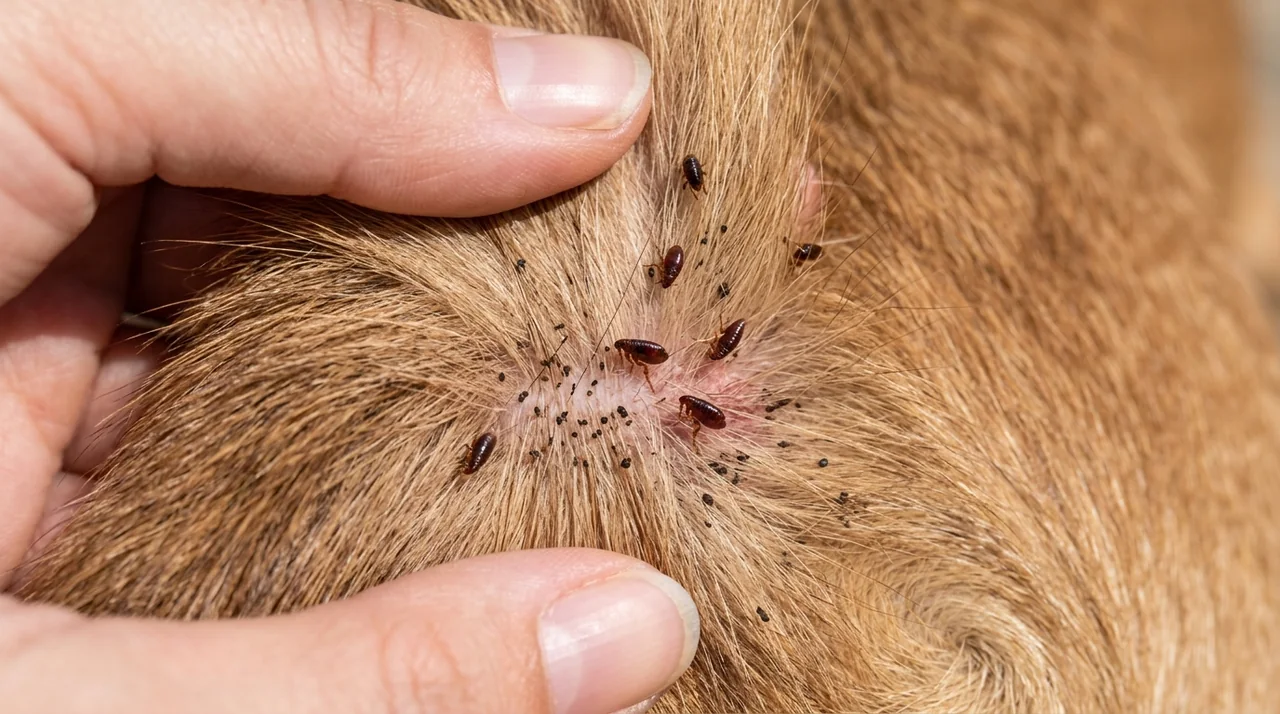 What do fleas look like on dogs?