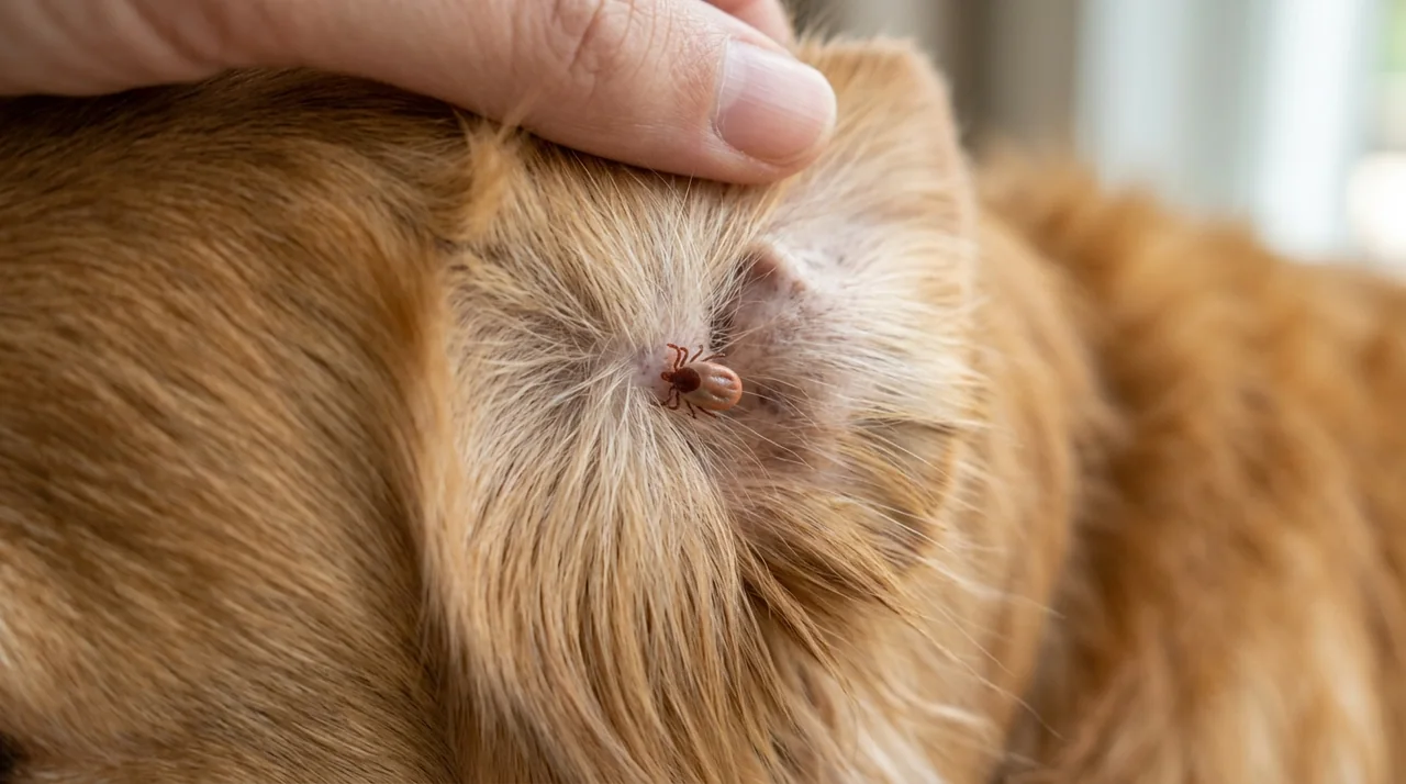 What do ticks look like on a dog?