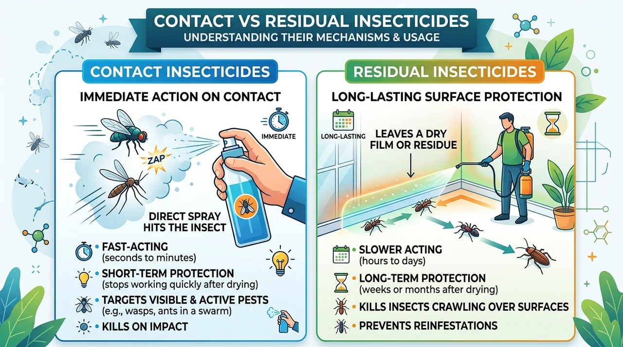 Contact vs Residual Insecticides