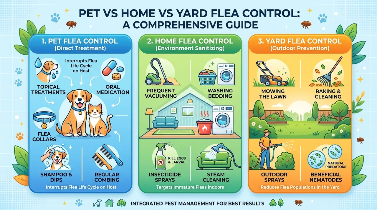 Pet vs Home vs Yard Flea Control